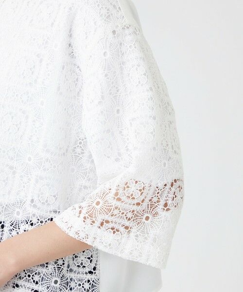 TRANS WORK / トランスワーク シャツ・ブラウス | 【ウォッシャブル】クロッシュケミカルレースコンビブラウス | 詳細7
