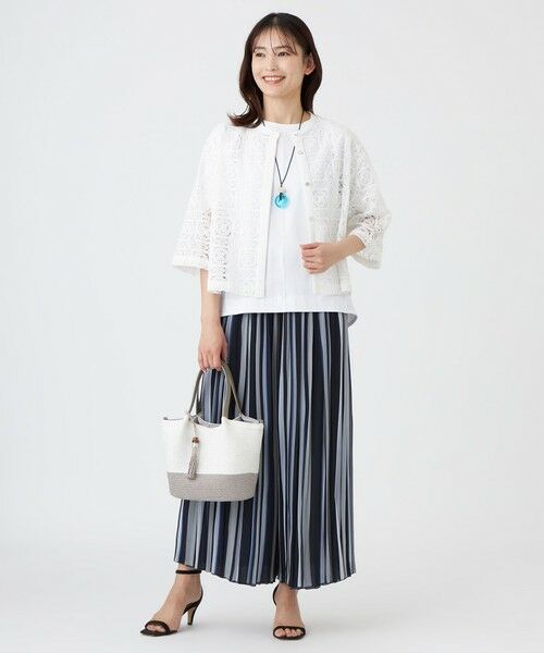 TRANS WORK / トランスワーク シャツ・ブラウス | 【ウォッシャブル】クロッシュケミカルレースコンビブラウス | 詳細1