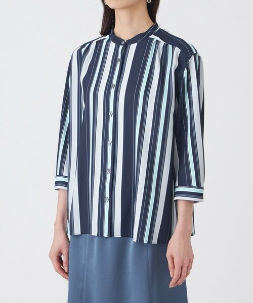TRANS WORK / トランスワーク シャツ・ブラウス | 【ウォッシャブル】マルチストライププリントブラウス | 詳細6
