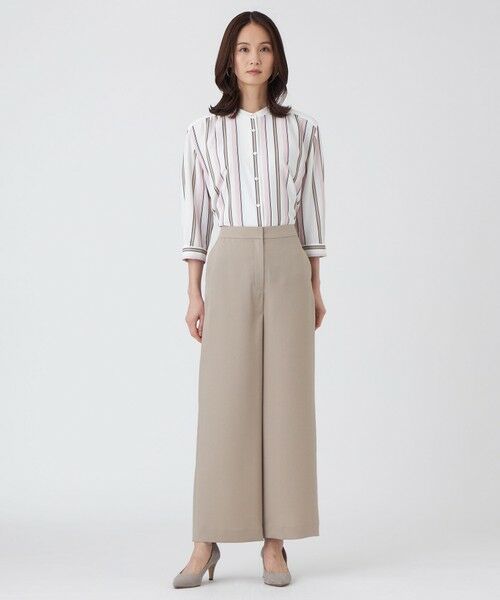 TRANS WORK / トランスワーク シャツ・ブラウス | 【ウォッシャブル】マルチストライププリントブラウス | 詳細1