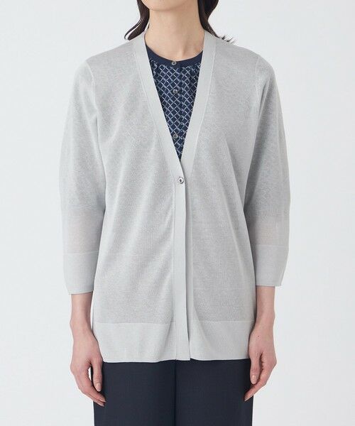 TRANS WORK / トランスワーク ニット・セーター | 【ウォッシャブル】シャイニーシアーニットカーディガン | 詳細4