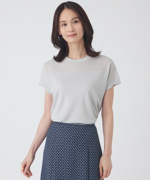 TRANS WORK / トランスワーク ニット・セーター | 【ウォッシャブル】シャイニーシアーニットプルオーバー（グレー2）