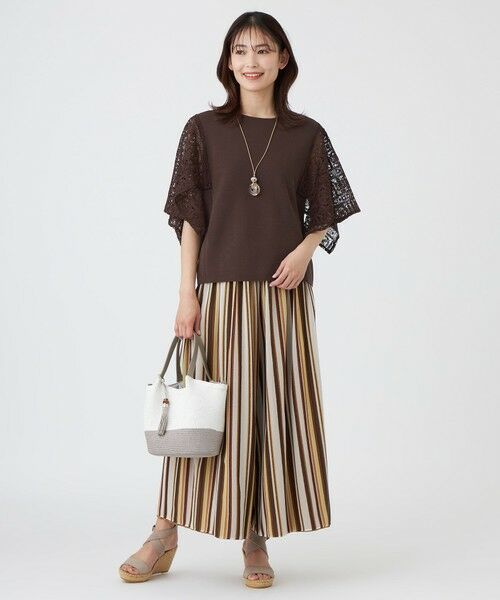 TRANS WORK / トランスワーク ニット・セーター | 【ウォッシャブル】クロッシュケミカルレースコンビニットプルオーバー | 詳細3