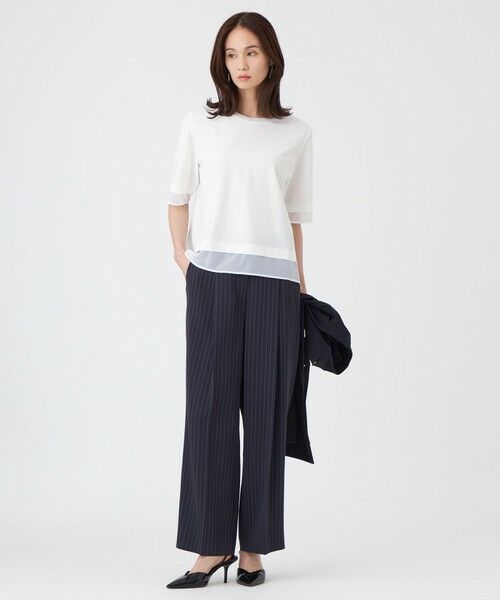 TRANS WORK / トランスワーク カットソー | 【ウォッシャブル】ジョーゼットジャージカットソー | 詳細1