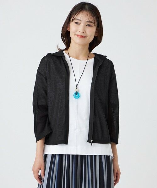 TRANS WORK / トランスワーク カットソー | 【ウォッシャブル・接触冷感・抗菌防臭・防しわ(着用じわ)】リバーフライスパーカー（ブラック1）