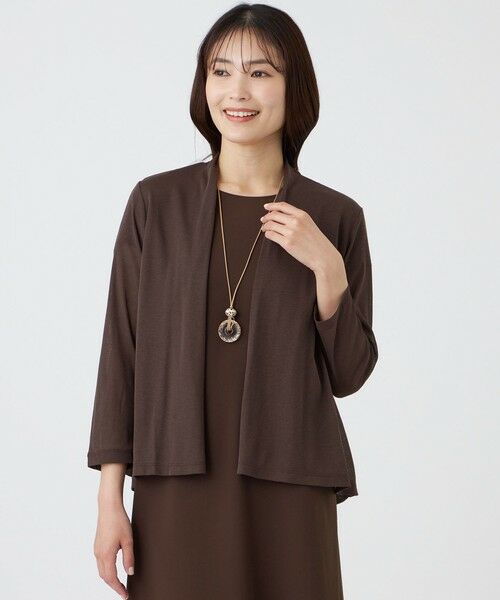 TRANS WORK / トランスワーク カットソー | 【ウォッシャブル・接触冷感・抗菌防臭・防しわ(着用じわ)】リバーフライスカーディガン（ブラウン3）