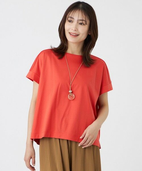 TRANS WORK / トランスワーク カットソー | 【ウォッシャブル】コットンスムースカットソー（レッド2）