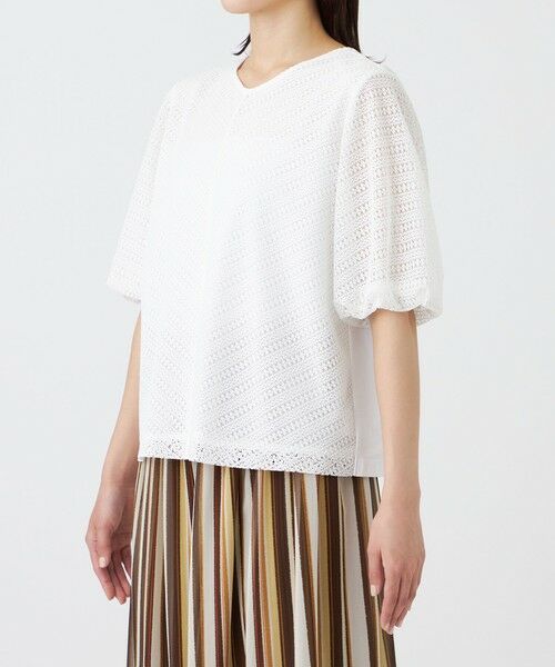 TRANS WORK / トランスワーク カットソー | 【ウォッシャブル】コットンスムースレースコンビカットソー | 詳細4