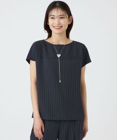 TRANS WORK / トランスワーク シャツ・ブラウス | 【接触冷感・ウォッシャブル】アセテートストレッチストライプブラウス