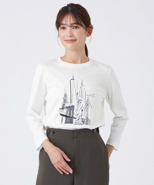 TRANS WORK / トランスワーク カットソー | 【ウォッシャブル】トランスワーク40周年イラストレーターコラボTシャツ(オフホワイト1)