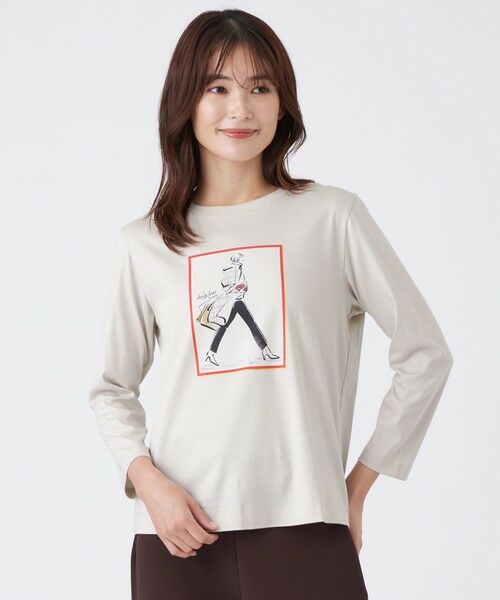 TRANS WORK / トランスワーク カットソー | 【ウォッシャブル】トランスワーク40周年イラストレーターコラボTシャツ(ベージュ1)