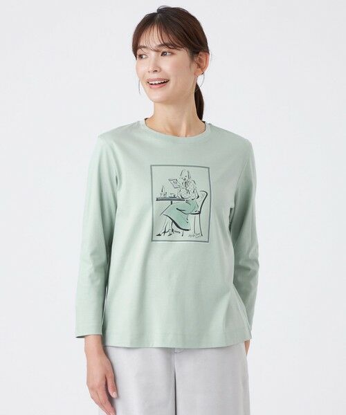 TRANS WORK / トランスワーク カットソー | 【ウォッシャブル】トランスワーク40周年イラストレーターコラボTシャツ(グリーン1)