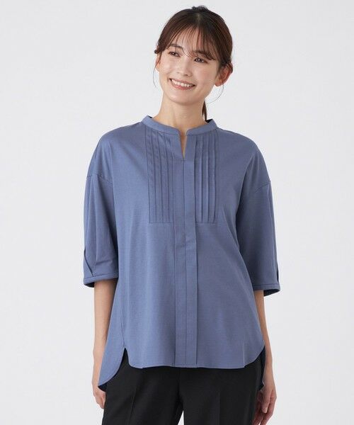 TRANS WORK / トランスワーク カットソー | 【ウォッシャブル】60/-コットンスムースカットソー（ブルー5）