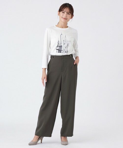 TRANS WORK / トランスワーク その他パンツ | 【接触冷感・紫外線遮蔽率97%以上・ウォッシャブル】リサイクルダルサテンパンツ | 詳細1