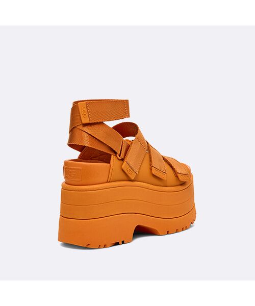 UGG アグ サンダル オレンジ US7 24 ノードストロム ハワイ購入 UGG アグ ストラップサンダル ゴールデンライズ レディース 厚底