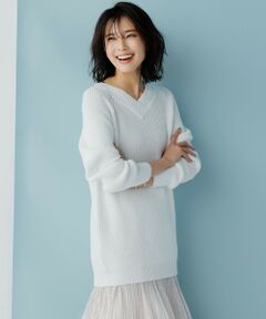 UNFILO / アンフィーロ ニット・セーター | 【UNFILO/Sサイズ有】COTONINA Vネック ニット プルオーバー