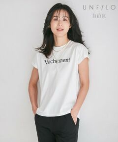 【撥水・汗シミ防止】大人のロゴ刺繍フレンチスリーブＴシャツ