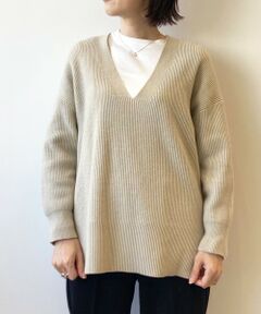 UNFILO / アンフィーロ ニット・セーター | 【洗える】コットンミックスニット Vネック プルオーバー
