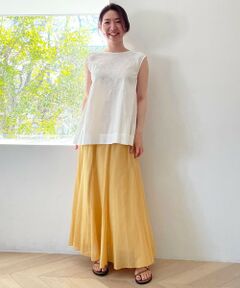 UNFILO / アンフィーロ ミニ・ひざ丈スカート | 【イージーケア】コットンシフォンスカート