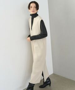 UNFILO / アンフィーロ ロング・マキシ丈スカート | 【ストレッチ/洗える】ジョーゼットジャージー キーネックジャンスカ