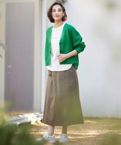 UNFILO / アンフィーロ ミニ・ひざ丈スカート | 【GLOW 6月号掲載/洗える/ストレッチ】ライトコットン スカート