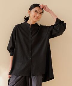 UNFILO / アンフィーロ シャツ・ブラウス | 【GISELe 6月号掲載/洗える】リネンレーヨンバンドカラーシャツ