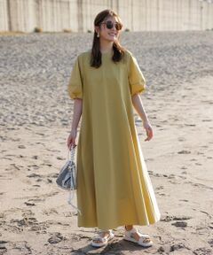 UNFILO / アンフィーロ ロング・マキシ丈ワンピース | 【撥水/シワになりにくい】FINE MOVE ランタンスリーブワンピース