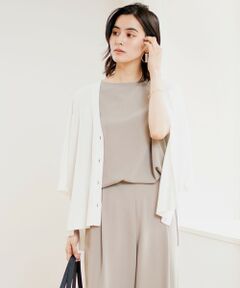 UNFILO / アンフィーロ ニット・セーター | ハーフスリーブ畔カーディガン