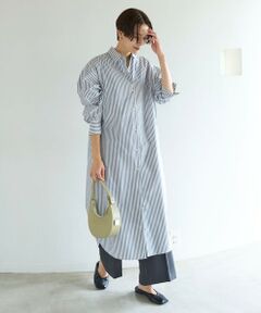 UNFILO / アンフィーロ ミニ丈・ひざ丈ワンピース | 【抗菌防臭】イージーケア シャツワンピース