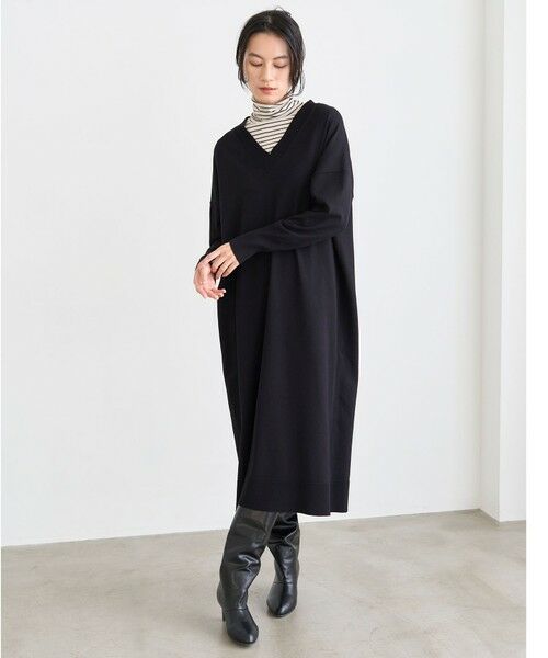 UNFILO / アンフィーロ ミニ丈・ひざ丈ワンピース | 【洗える/抗菌防臭】マイビューティーニット ネックワンピース | 詳細11