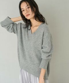 【洗える】ウールカシミヤ Vネックニット