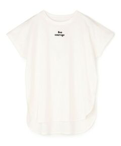 【洗える/汗ジミ防止】BEAUTY FORM ロゴ刺繍フレンチスリーブTシャツ