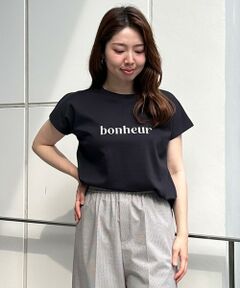 【洗える/汗ジミ防止】BEAUTY FORM ロゴ刺繍フレンチスリーブTシャツ