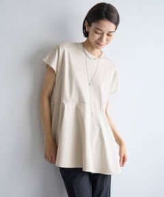 【接触冷感/ストレッチ/シワになりにくい】BEAUTY FORM ペプラムＴシャツ