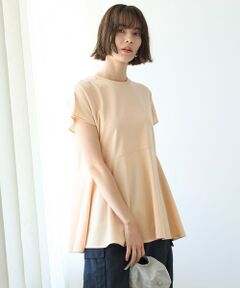 【接触冷感/ストレッチ/シワになりにくい】BEAUTY FORM ペプラムＴシャツ