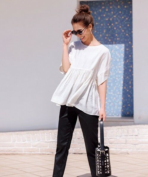 UNFILO / アンフィーロ シャツ・ブラウス | ヴィンテージシアー ギャザーペプラムブラウス | 詳細2