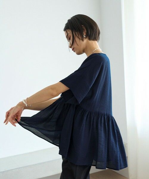 UNFILO / アンフィーロ シャツ・ブラウス | ヴィンテージシアー ギャザーペプラムブラウス | 詳細5