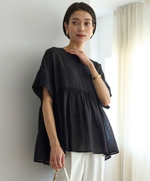 UNFILO / アンフィーロ シャツ・ブラウス | ヴィンテージシアー ギャザーペプラムブラウス | 詳細19