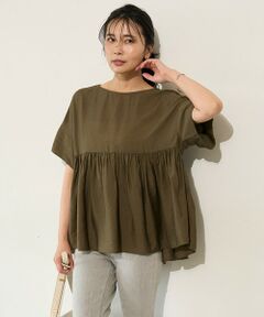 UNFILO / アンフィーロ シャツ・ブラウス | ヴィンテージシアー ギャザーペプラムブラウス