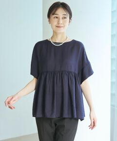 UNFILO / アンフィーロ シャツ・ブラウス | ヴィンテージシアー ギャザーペプラムブラウス