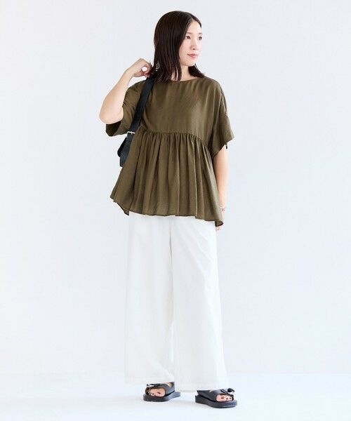 UNFILO / アンフィーロ シャツ・ブラウス | ヴィンテージシアー ギャザーペプラムブラウス | 詳細28