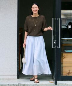 UNFILO / アンフィーロ その他パンツ | ヴィンテージシアー ギャザーワイドパンツ