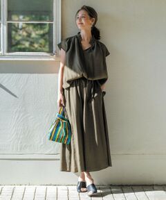 UNFILO / アンフィーロ その他パンツ | ヴィンテージシアー ギャザーワイドパンツ