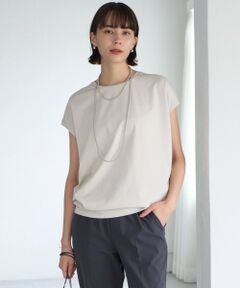 【接触冷感/シワになりにくい】BEAUTY FORM フレンチスリーブTシャツ