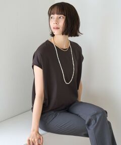 【接触冷感/シワになりにくい】BEAUTY FORM フレンチスリーブTシャツ