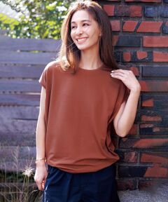 【接触冷感/シワになりにくい】BEAUTY FORM フレンチスリーブTシャツ