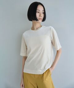 【接触冷感/UVカット】ストレッチ ベロアＴシャツ