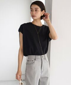 【接触冷感/シワになりにくい】BEAUTY FORM フレンチスリーブTシャツ