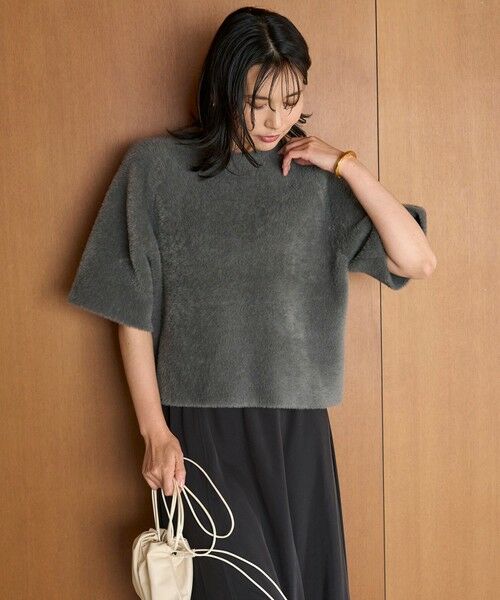 UNFILO / アンフィーロ ニット・セーター | ナイロンシャギー  ハーフスリーブ プルオーバー | 詳細7