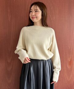 【洗える】カシミヤブレンド オフネックニット